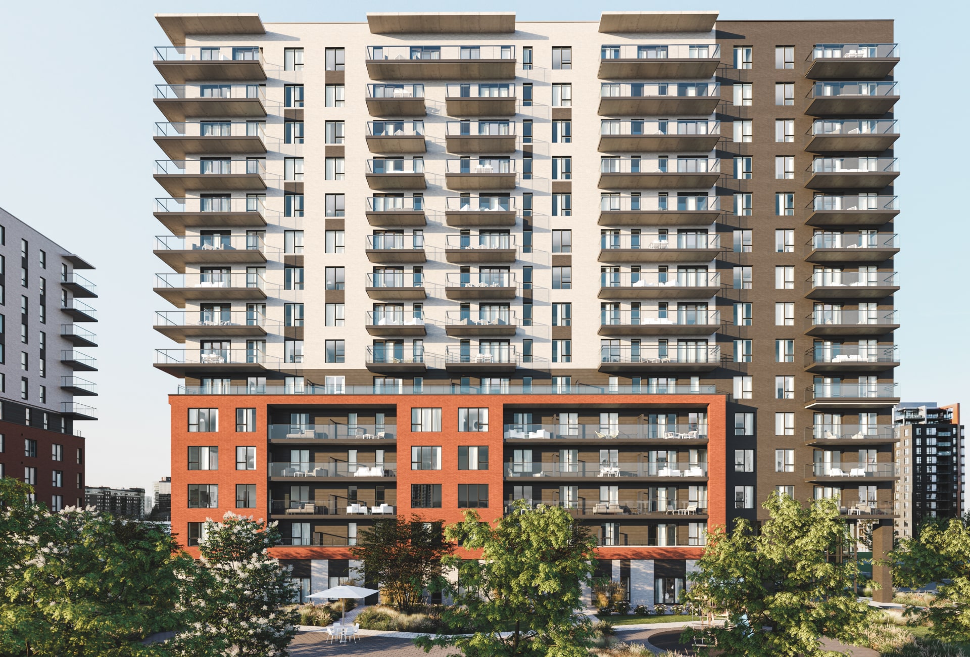 Mostra Centropolis Laval apartments for lease rental condos building outside